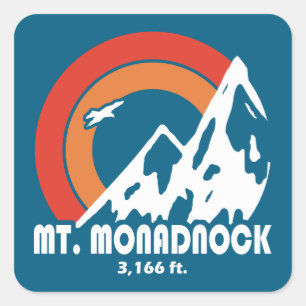 Sticker Carré Mont Monadnock New Hampshire Sun Eagle