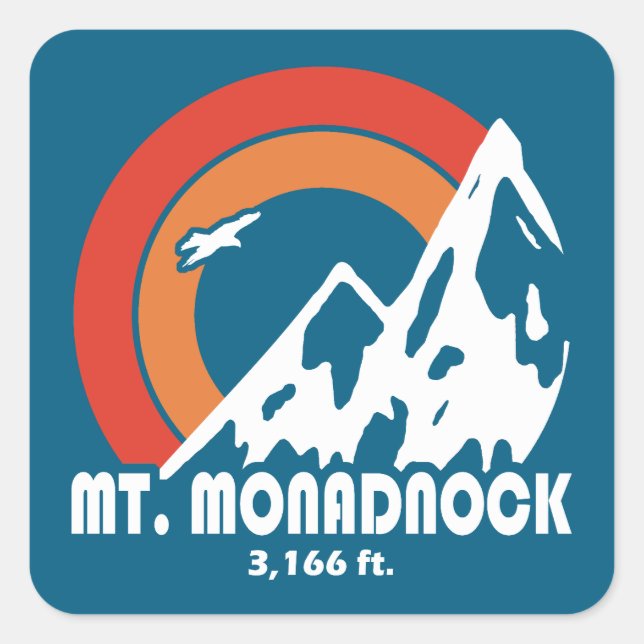 Sticker Carré Mont Monadnock New Hampshire Sun Eagle (Devant)
