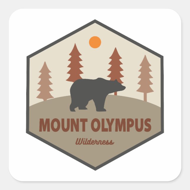 Sticker Carré Mont Olympus Wilderness Ours Utah (Devant)