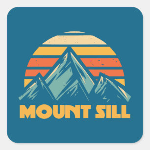 Sticker Carré Mont Sill California Retro Turquoise