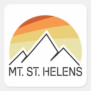 Sticker Carré Mont St. Helens Washington Retro