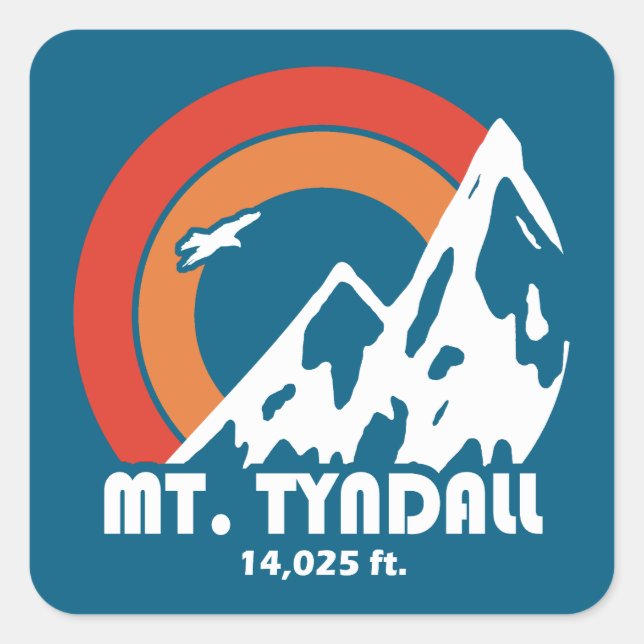 Sticker Carré Mont Tyndall California Sun Eagle (Devant)