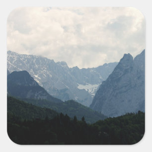 Sticker Carré Montagnes alpines pittoresques Photo nature
