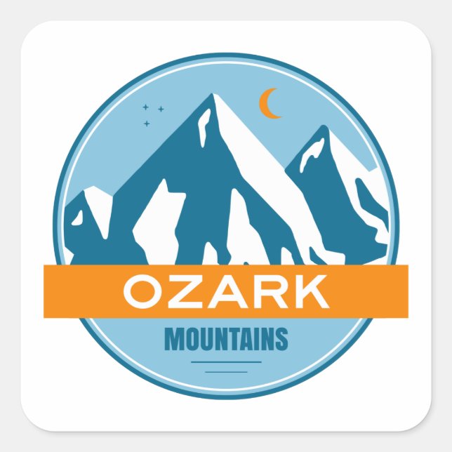 Sticker Carré Montagnes d'Ozark (Devant)