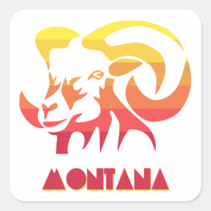 Sticker Carré Montana Bighorn