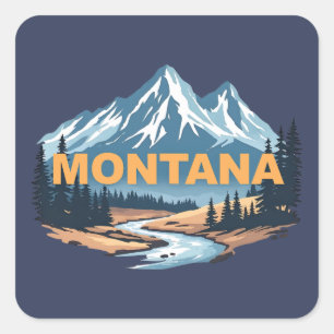 Sticker Carré Montana États-Unis d'Amérique