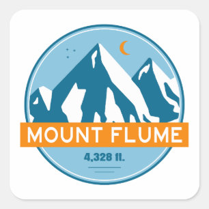 Sticker Carré Monte Flume New Hampshire Stars Lune