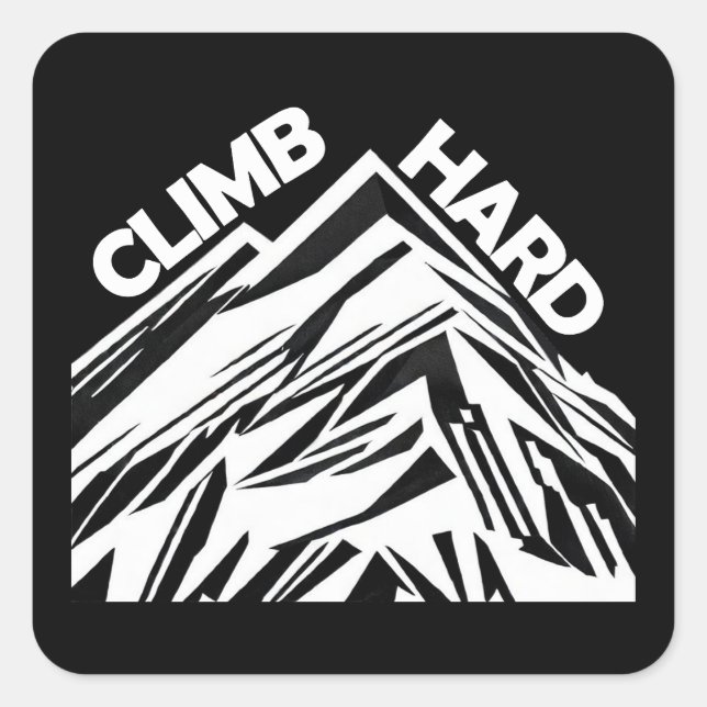Sticker Carré Monter l'alpinisme dur (Devant)