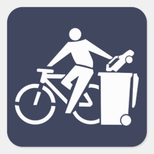 Sticker Carré Montez votre vélo, Trash votre voiture