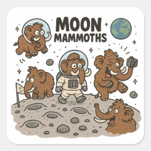 Sticker Carré MOON MAMMOTHS drôle
