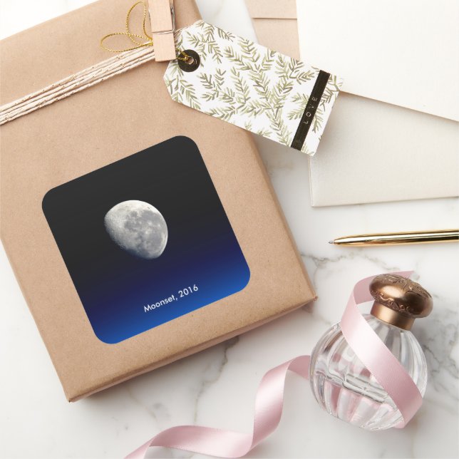 Sticker Carré Moonset, Station spatiale internationale, 2016 (Cadeaux)