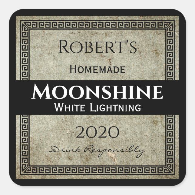 Sticker Carré Moonshine maison personnalisée (Devant)