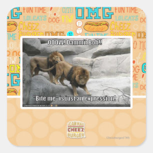 Sticker Carré Mordez-moi est juste une expression !