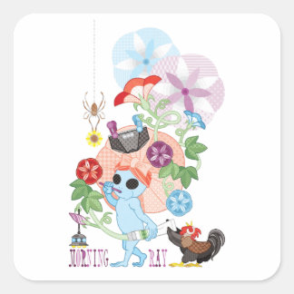 STICKER CARRÉ MORNING GREY ALIEN
