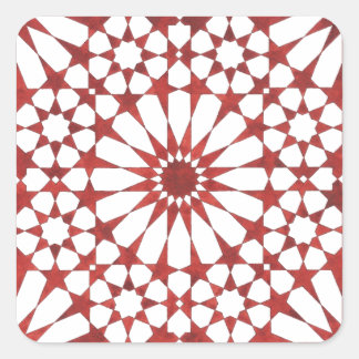 Sticker Carré Mosaïque andalouse rouge ALHAMBRA