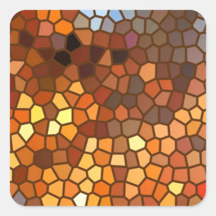 Sticker Carré Mosaïque d'automne Abstrait