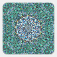 Mosaïque turquoise Kaleidoscopique Réflexions Desi