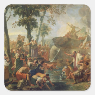 Sticker Carré Moses Drawing Water from the Rock
