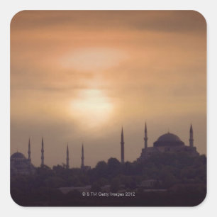 Sticker Carré Mosquée bleue et Hagia Sophia Turquie, Istanbul