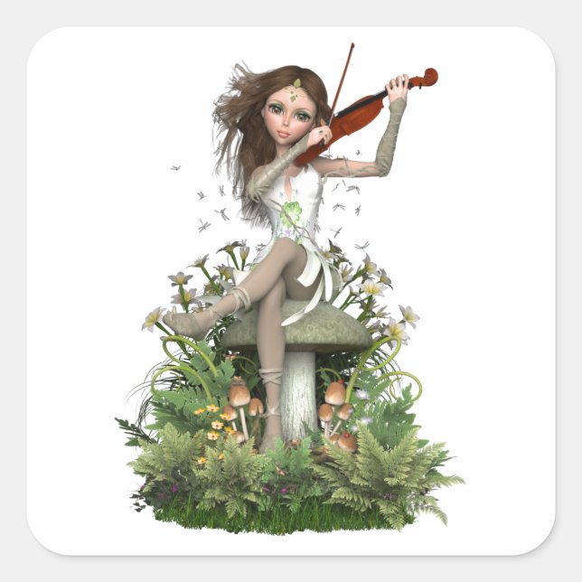 Sticker Carré Moss Agate Fairy ~ Melody (Devant)