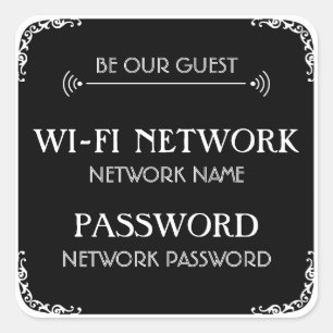 Sticker Carré Mot de passe Wifi