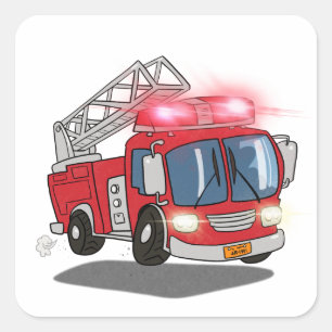 Sticker Carré Moteur de feu de dessin