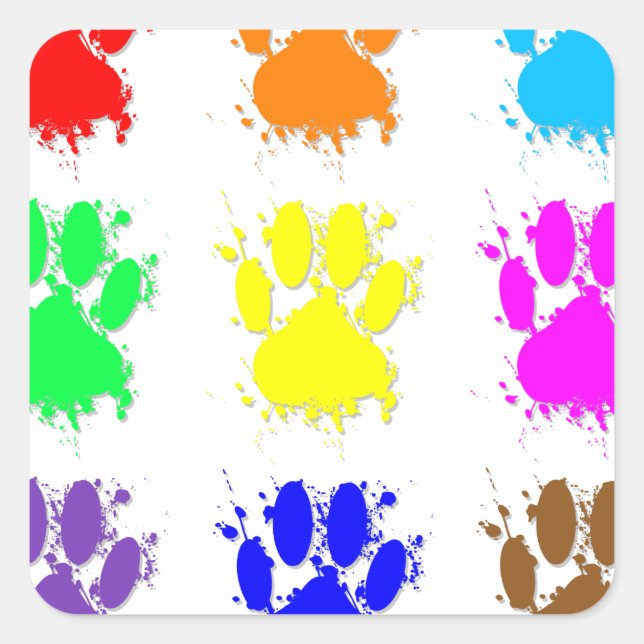 Sticker Carré Motif à mâchoires pour chien d'encre (Devant)
