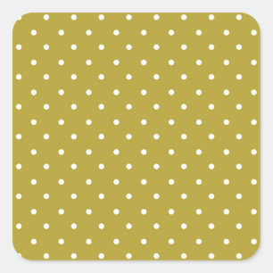 Sticker Carré Motif à pois blancs jaune moutarde