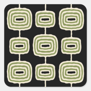 Sticker Carré Motif Abstrait anneaux atomiques