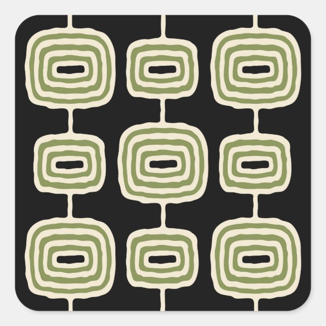 Sticker Carré Motif Abstrait anneaux atomiques (Devant)