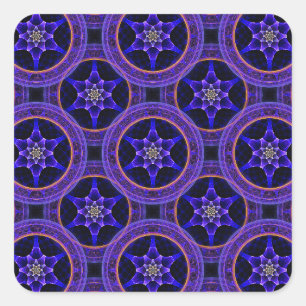 Sticker Carré Motif Abstrait Floral Moderne Bohème Élégant #505