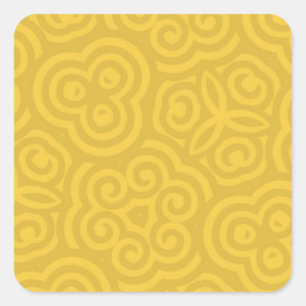 Sticker Carré Motif Abstrait Gold