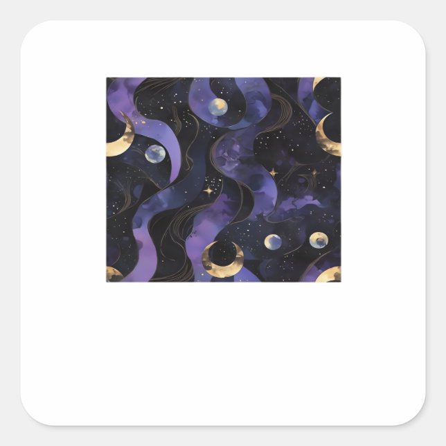 Sticker Carré Motif Abstrait Whimsigoth Classique (Devant)