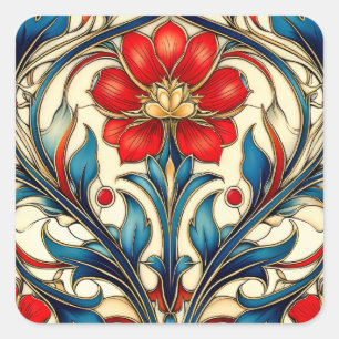 Sticker Carré Motif Art nouveau