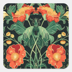 Sticker Carré Motif Art nouveau