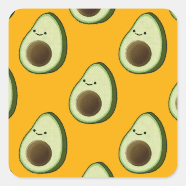 Sticker Carré Motif Avocado (Devant)