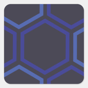 Sticker Carré Motif bleu d'hexagone