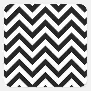 Sticker Carré Motif Chevron blanc noir simple
