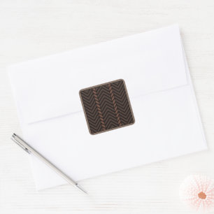 Sticker Carré Motif Chevron Brun