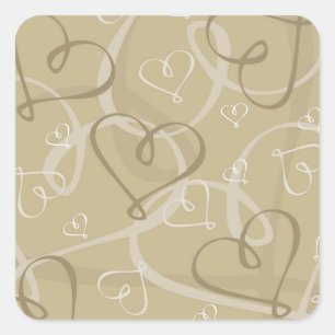 Sticker Carré Motif coeur d'or