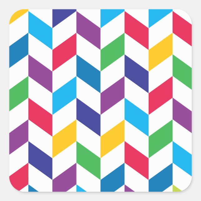 Sticker Carré Motif coloré Herringbone (Devant)