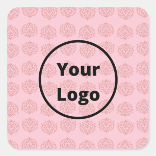Sticker Carré Motif damassé victorien rose