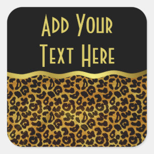 Sticker Carré Motif d'animaux d'imprimerie Leopard