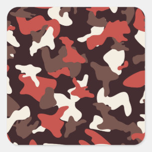 Sticker Carré Motif de camouflage camouflage rouge armée