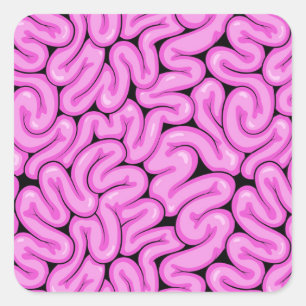 Sticker Carré Motif de cerveau Zombie