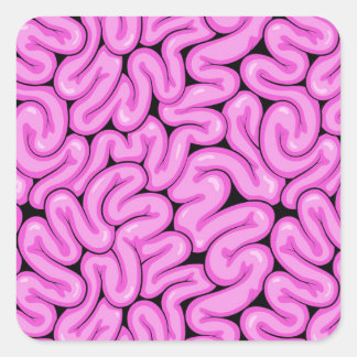 Sticker Carré Motif de cerveau Zombie