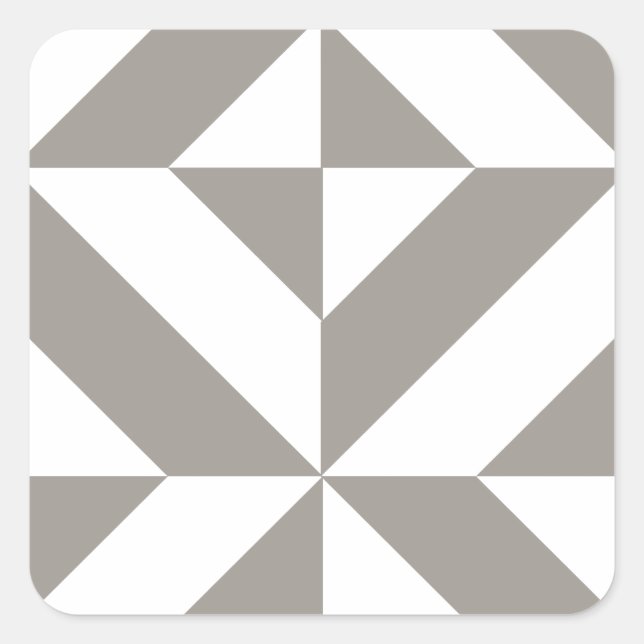 Sticker Carré Motif de cube géométrique gris argenté (Devant)