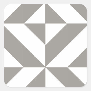 Sticker Carré Motif de cube géométrique gris argenté