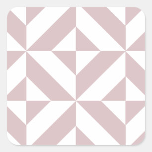 Sticker Carré Motif de cube géométrique Mauve