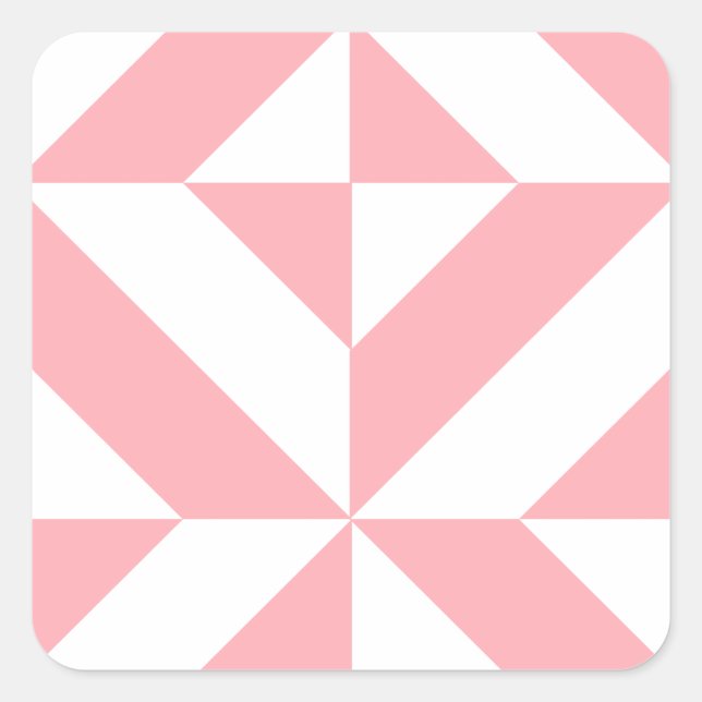 Sticker Carré Motif de cube géométrique Melon rose (Devant)